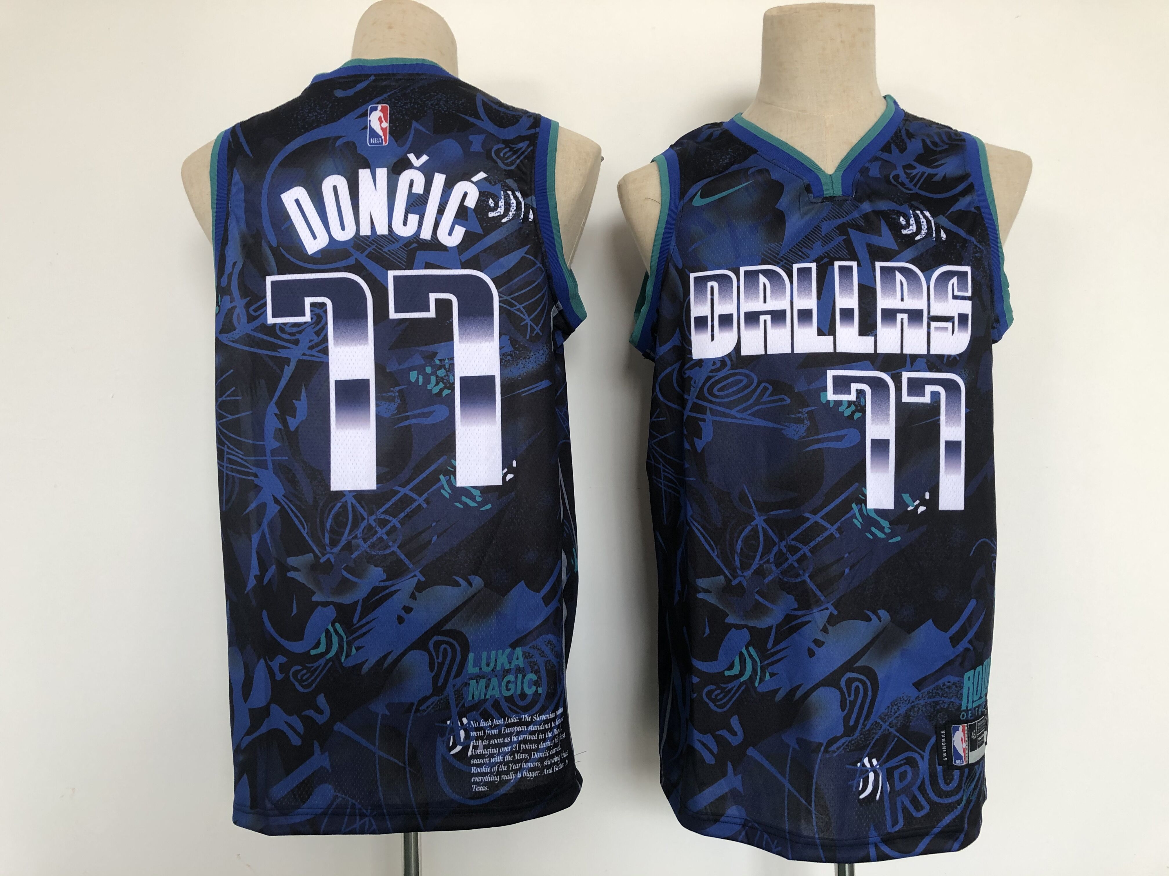 Men Dallas Mavericks 77 Doncic Blue MVP Edition Nike 2021 NBA Jersey